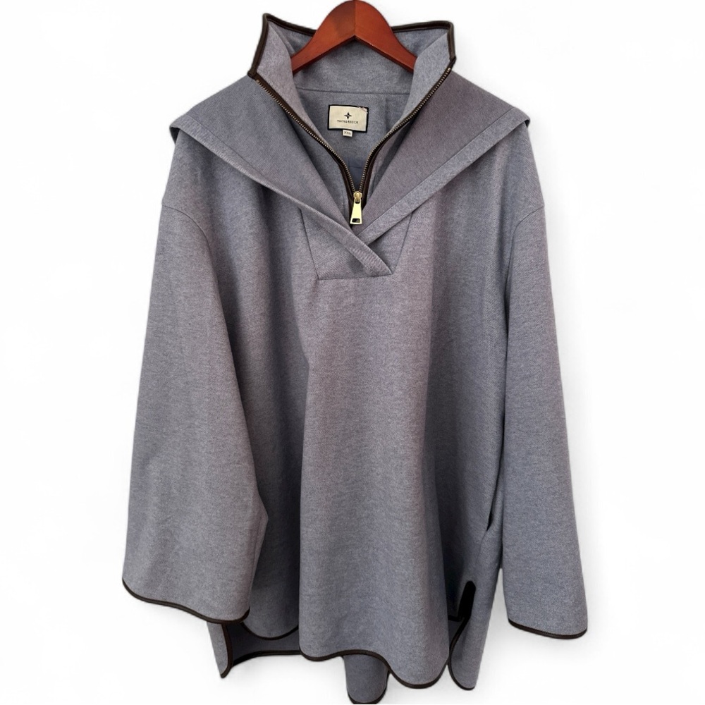 Tuckernuck Powell Anorak pullover hooded quarter zip leather piping XXL